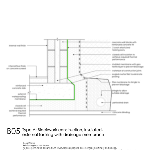 B5 Blockwork basement detail
