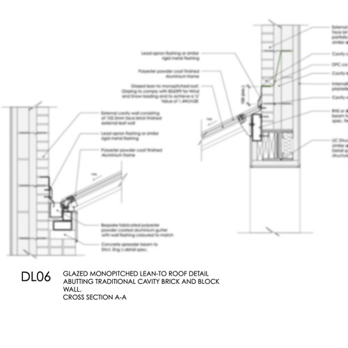 DL06 - Glazed Monopitch Lean-to Roof Detail