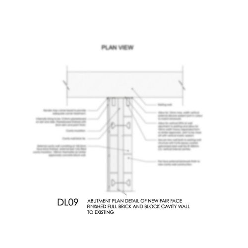DL09 - Abutment Plan Detail of New Cavity Wall to Existing