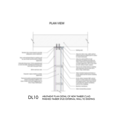 DL10 - Abutment Detail of New Timber Frame Wall to Existing