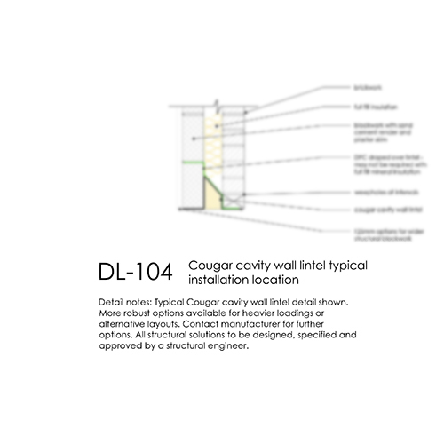 Cougar Cavity Wall Lintel Typical Installation Detail