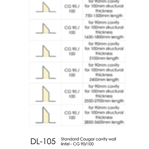 Standard Cougar Cavity Wall Lintel CG90