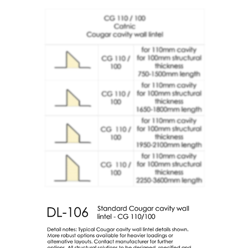 Standard Cougar Cavity Wall Lintel CG110