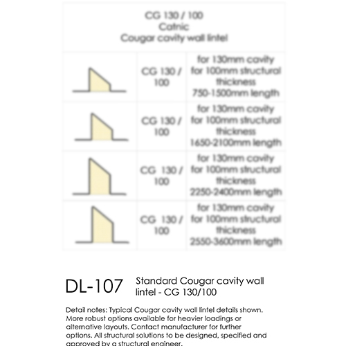 Standard Cougar Cavity Wall Lintel CG130