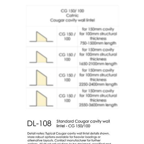 Standard Cougar Cavity Wall Lintel CG150