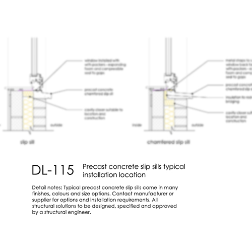 Precast Concrete Slip Sill Typical Details