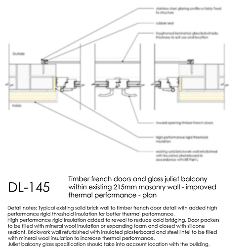 French Doors, Juliet Balcony Plan Detail