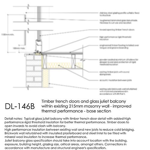 French Doors, Juliet Balcony, Alternative Section Detail