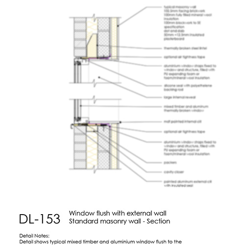 Window Flush with External Wall Section Detail
