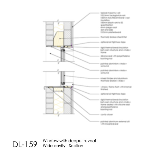 Window Section with Deeper Reveal Wide Cavity