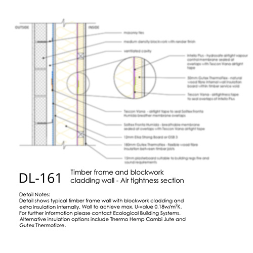 DL161 Timber frame wall airtightness section