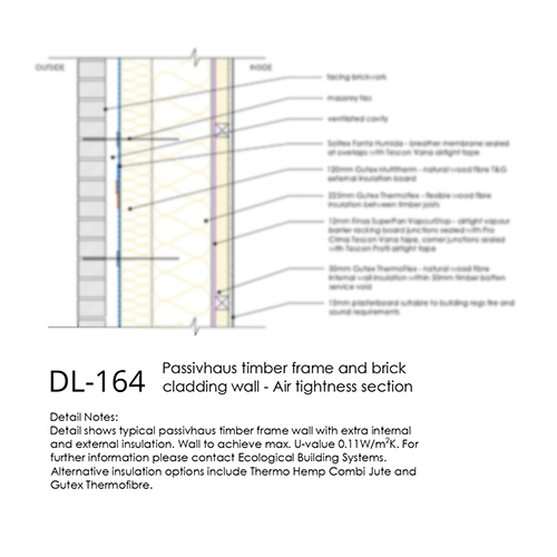 DL164 Passivhaus timber frame brick clad airtightness