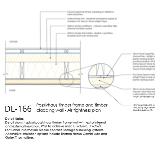 DL166 Passivhaus timber frame wall plan airtightness