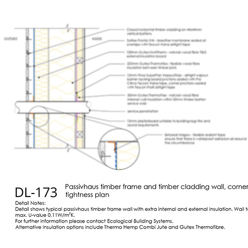 Passivhaus timber frame service penetration detail