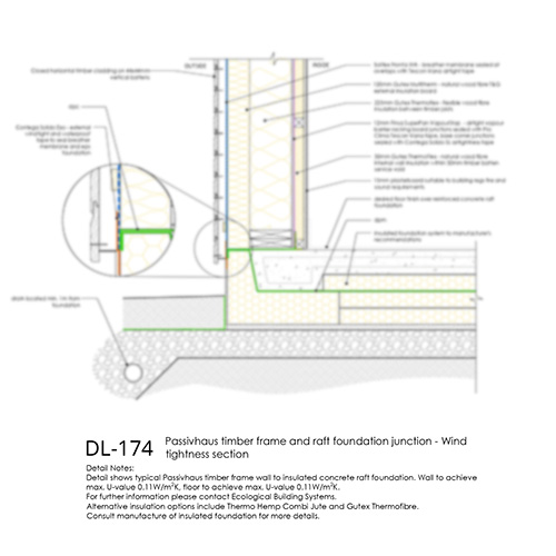 Passivhaus Raft Foundation Wind Tightness Detail