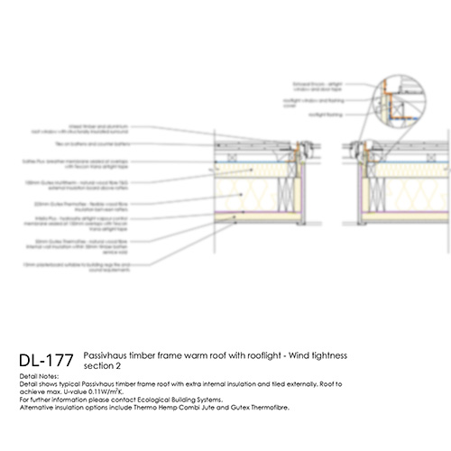 Passivhaus Rooflight Wind Tightness Detail