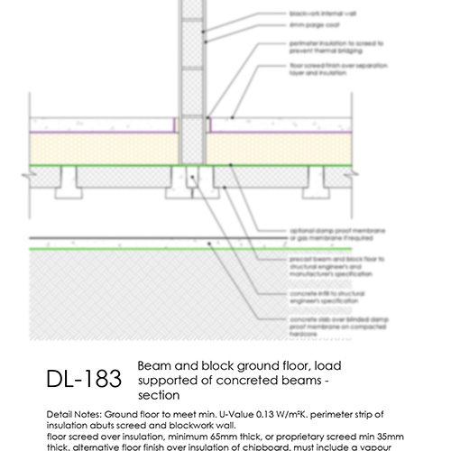 Beam and Block Floor Internal Wall Support Detail