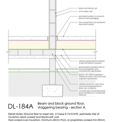 Beam and Block Ground Floor Staggering Bearing Detail