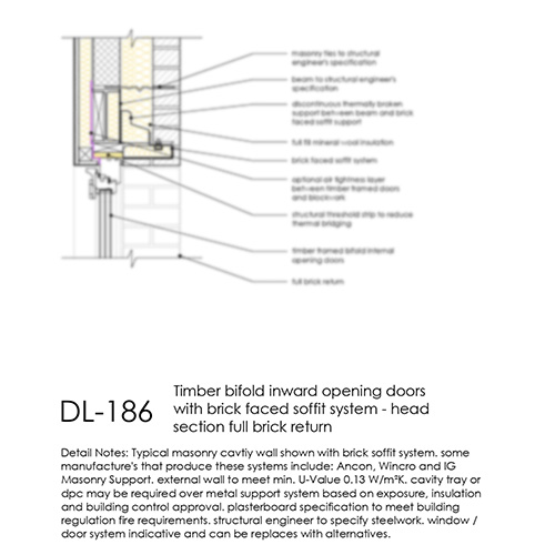 Timber Bifold Doors with Brick Soffit System Detail