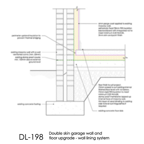 DL198 Double skin garage wall and floor upgrade