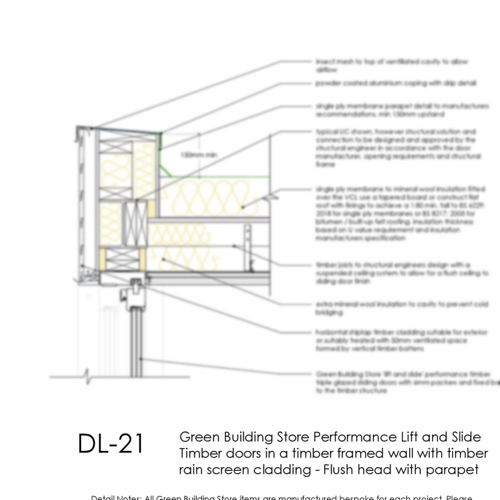 DL21 timber lift and slide door head detail thumb
