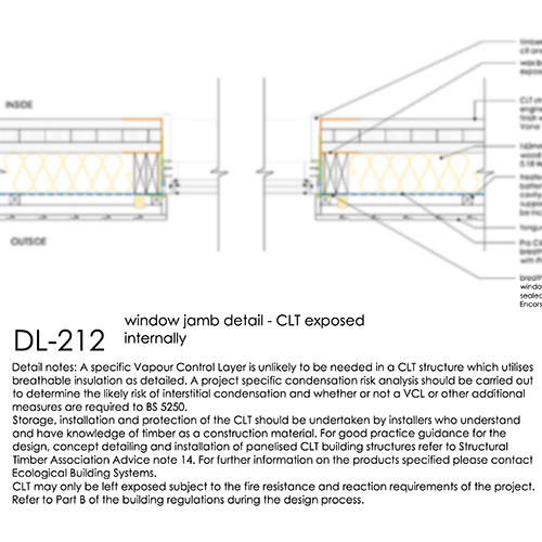 DL212 CLT Window Jamb Detail exposed CLT