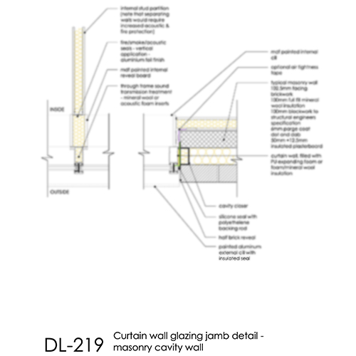 DL219 Curtain wall glazing jamb detail 2d