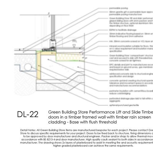 DL22 lift and slide door threshold detail thumb