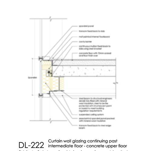 DL222 curtain wall glazing intermediate floor detail2d