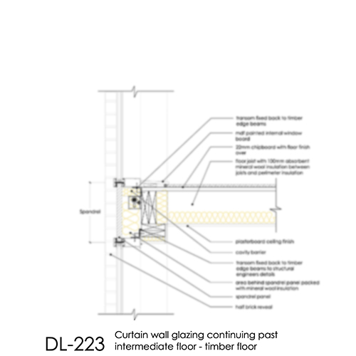 DL223 curtain wall glazing timber floor detail 2d