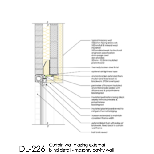 DL226 curtain wall glazing external blind detail 2d