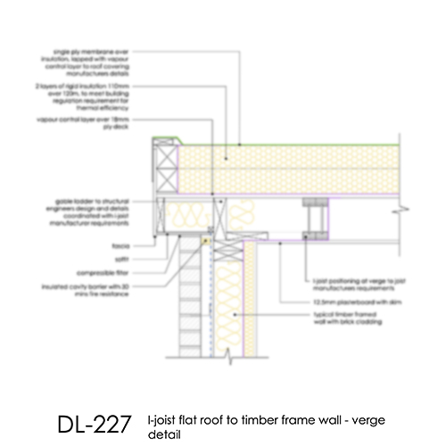 DL227 I Joist flat roof to timber frame