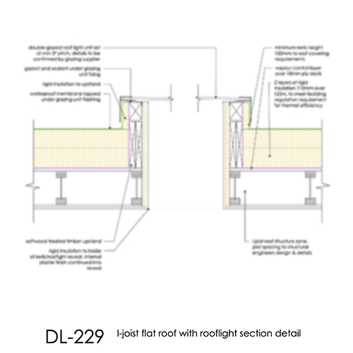 DL229 I joist flat roof with rooflight
