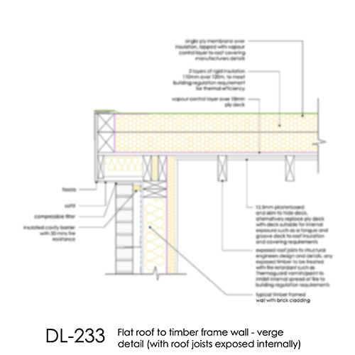 DL233 Flat roof with exposed joists timber frame