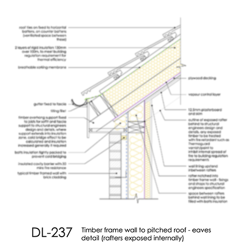 DL237 Pitched roof exposed rafters timber frame