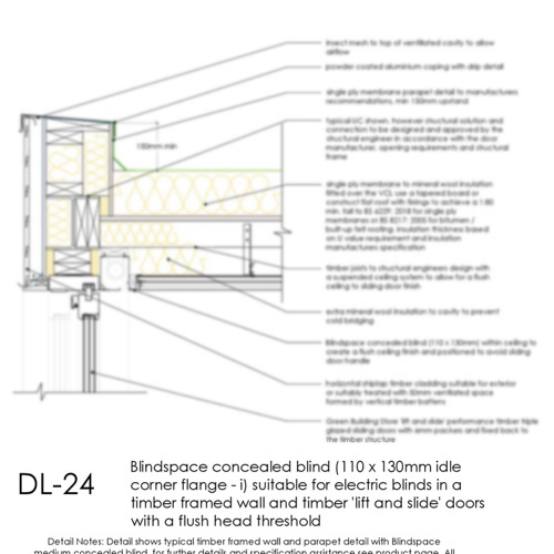 DL24 sliding timber door flush head detail concealed blind Thumb