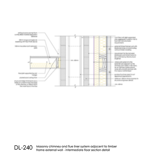 DL240 masonry chimney timber frame wall intermediate floor detail