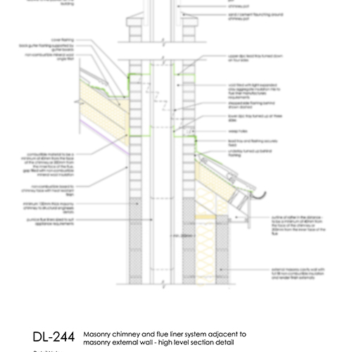 DL244 masonry chimney masonry wall high level detail