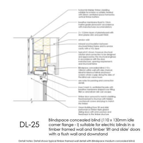 DL25 sliding timber doors flush head detail concealed blinds thumb