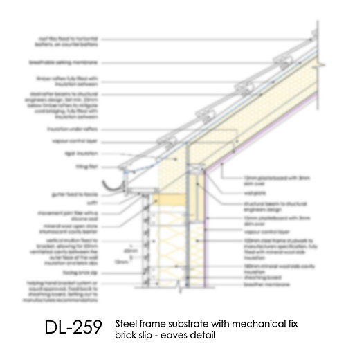DL259 Brick slip eaves detail steel frame mechanical fix