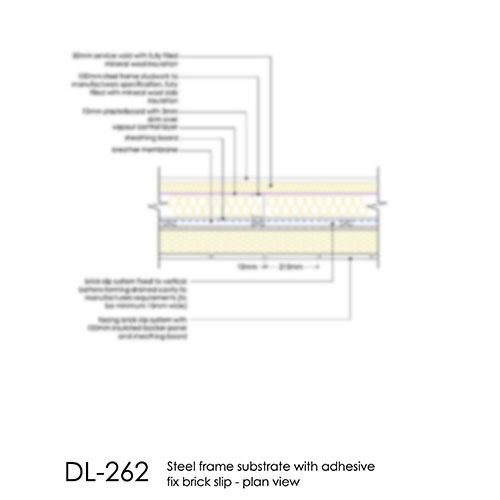 DL262 Brick slip detail steel frame adhesive fix plan copy