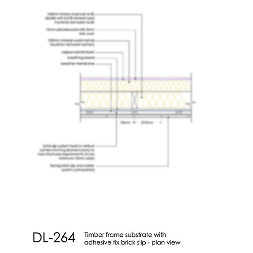 DL264 Brick slip detail timber frame adhesive fix plan copy