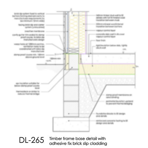 DL265 Brick slip base detail timber frame adhesive fix copy