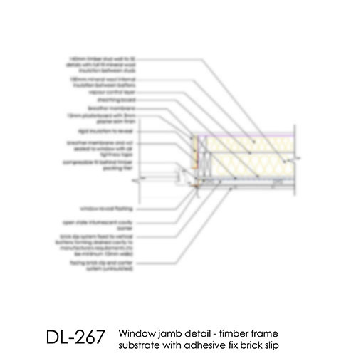 DL267 Brick slip window jamb detail timber frame adhesive fix copy