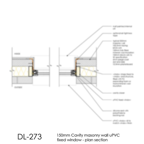 DL273 150mm Cavity masonry wall uPVC fixed window - plan section copy