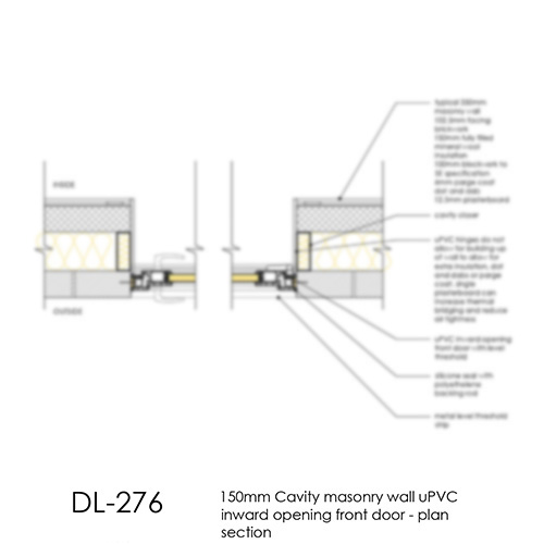 DL276 150mm Cavity masonry wall uPVC inward opening front door - plan section copy