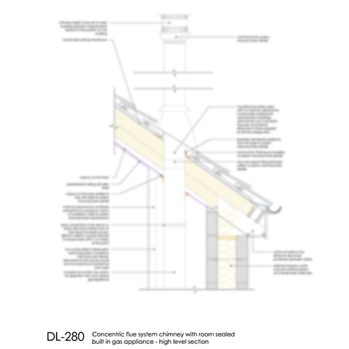 DL280 - Concentric flue chimney high level detail