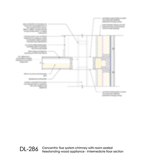 DL286 - Concentric flue freestanding wood appliance intermediate floor