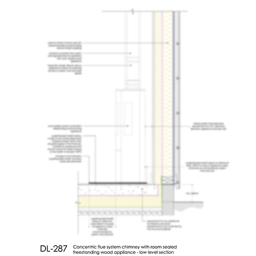 DL287 - Freestanding wood appliance low level section