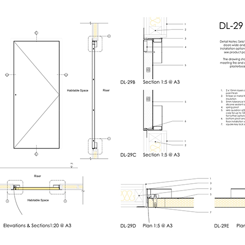 DL29 flush riser door thumb